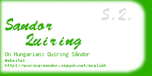 sandor quiring business card